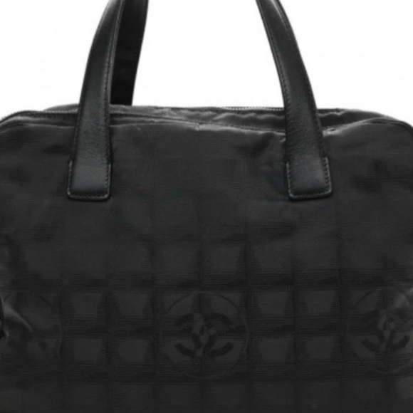 CHANEL Authentic  TravelLine 2Way Hand Bag Nylon Leather Black w/ COA - Picture 10 of 10